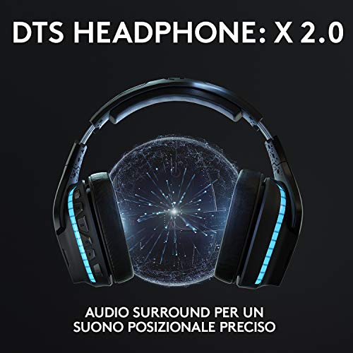 Logitech G635 Cuffie Gaming RGB Cablate, Audio Surround 7.1, Cuffie DTS: X 2.0, Drivers Pro-G 50 mm, Jack ‎Audio USB 3.5 mm, Microfono Flip-to-Mute, PC/Mac/Xbox One/Switch ‎PS4/Nintendo, Nero