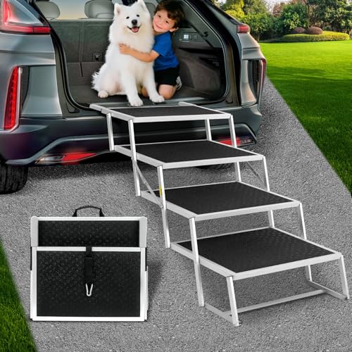 Extra Wide Dog Stairs for Large Dogs, Foldable Dog Ramp for Car with Non Slip Surface, Portable Pet Steps for Cars, SUV, High Beds, Trucks, Supports up to 200 lbs (for The Trunk of The Car Only) - image 8