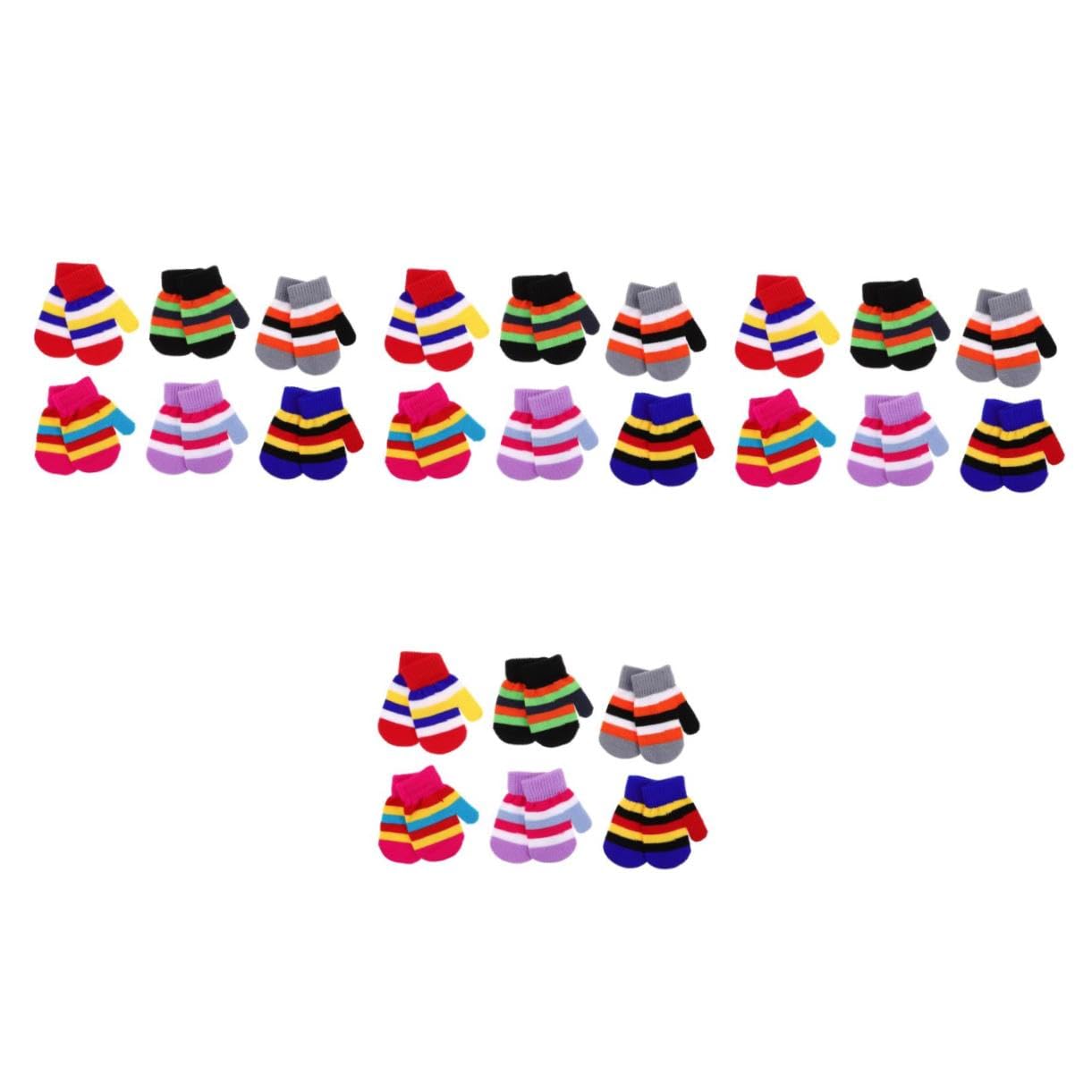 24 Paires Garçon Fille Doux et Élastiques Mitaines Tricotées Colorées Hiver Chauds à Doigts pour et Protection Froid pour Tout-petits