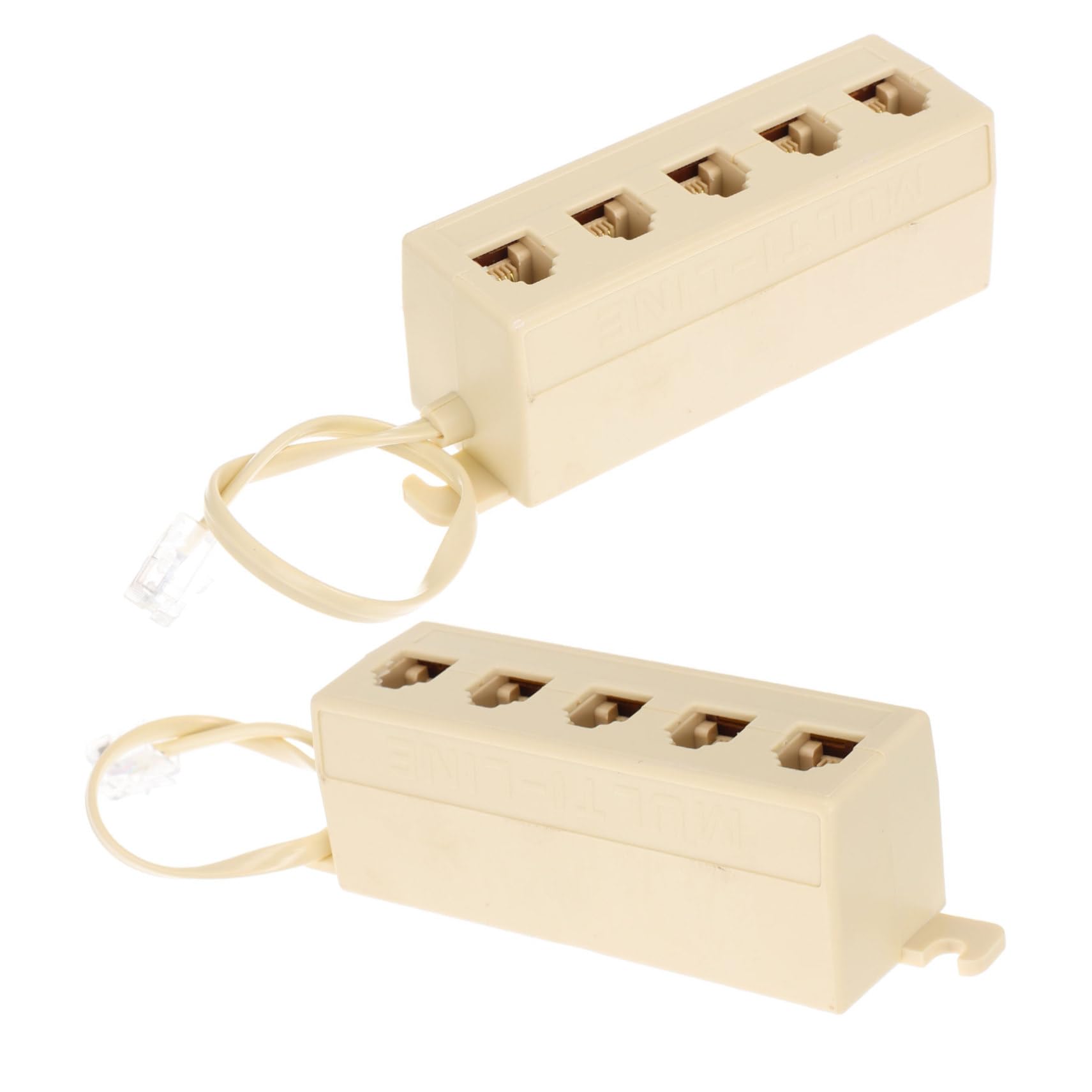 Uonlytech 2pcs Way Telephone Splitter Adapter Easy Installation Landline Junction Box Stable Signal Transmission for Multiple Phone Lines Compatible Pc Devices