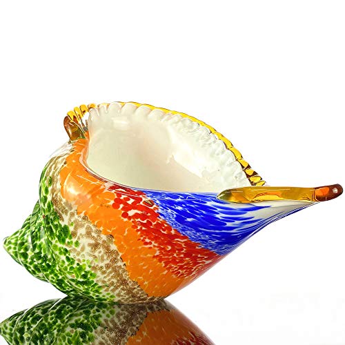 JIACI Coloured Glass Conch, Hand Blown Seashell Art Glass Figurine, Beautiful Home Decor, Crystal Glass Paperweight (B) - Image 2