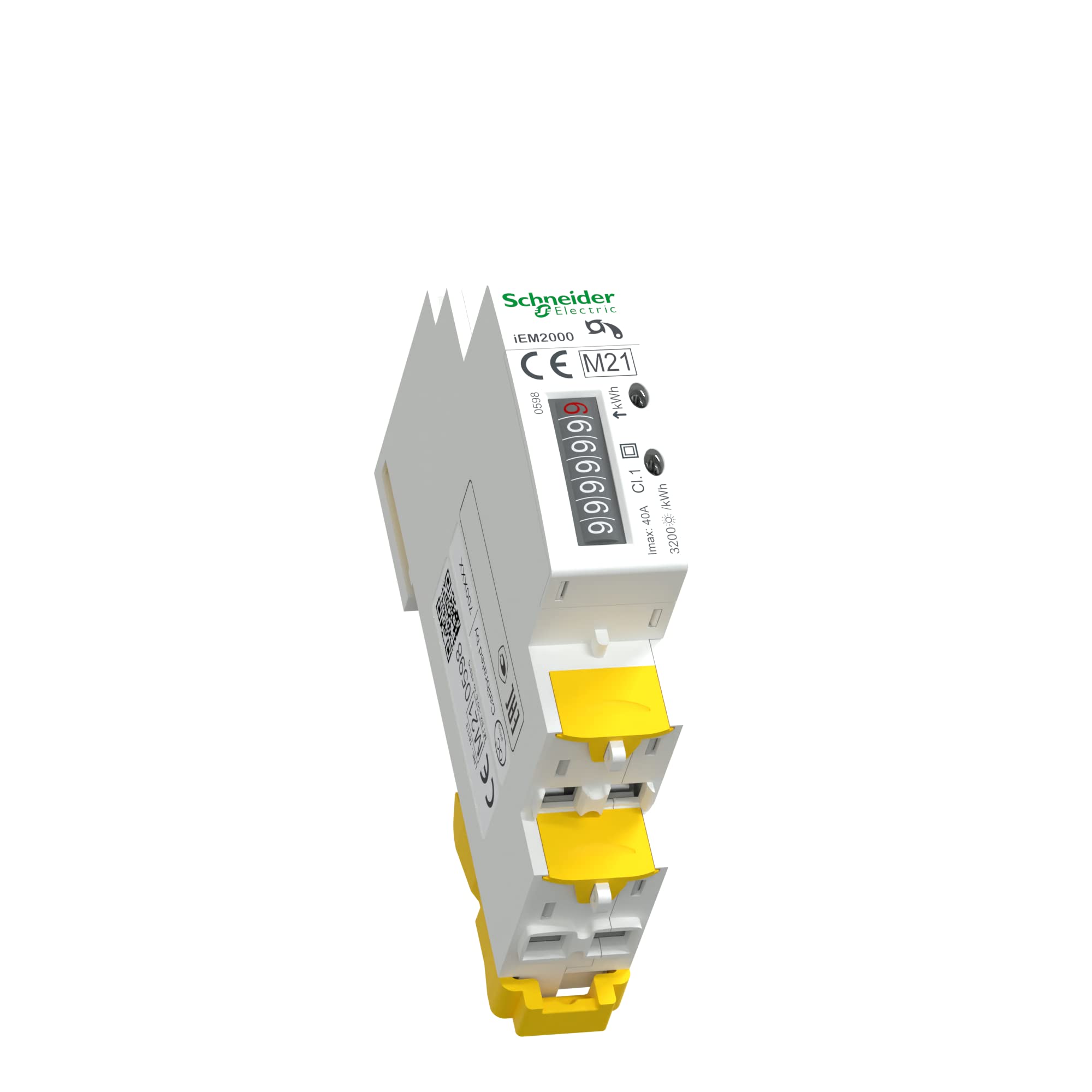 Schneider Electric A9MEM2000 iEM2000 Contador de Energía Electromecánico, 1 Fase, 230V, 40A, Blanco