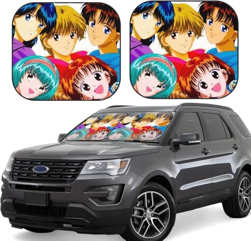 ママレード・ボーイ (4) 車用サンシェード サンバイザー 日よけ 紫外線対策 カーサンシェード 四季兼用 車用品 折畳み 便利 遮光 断熱 吸盤4個付