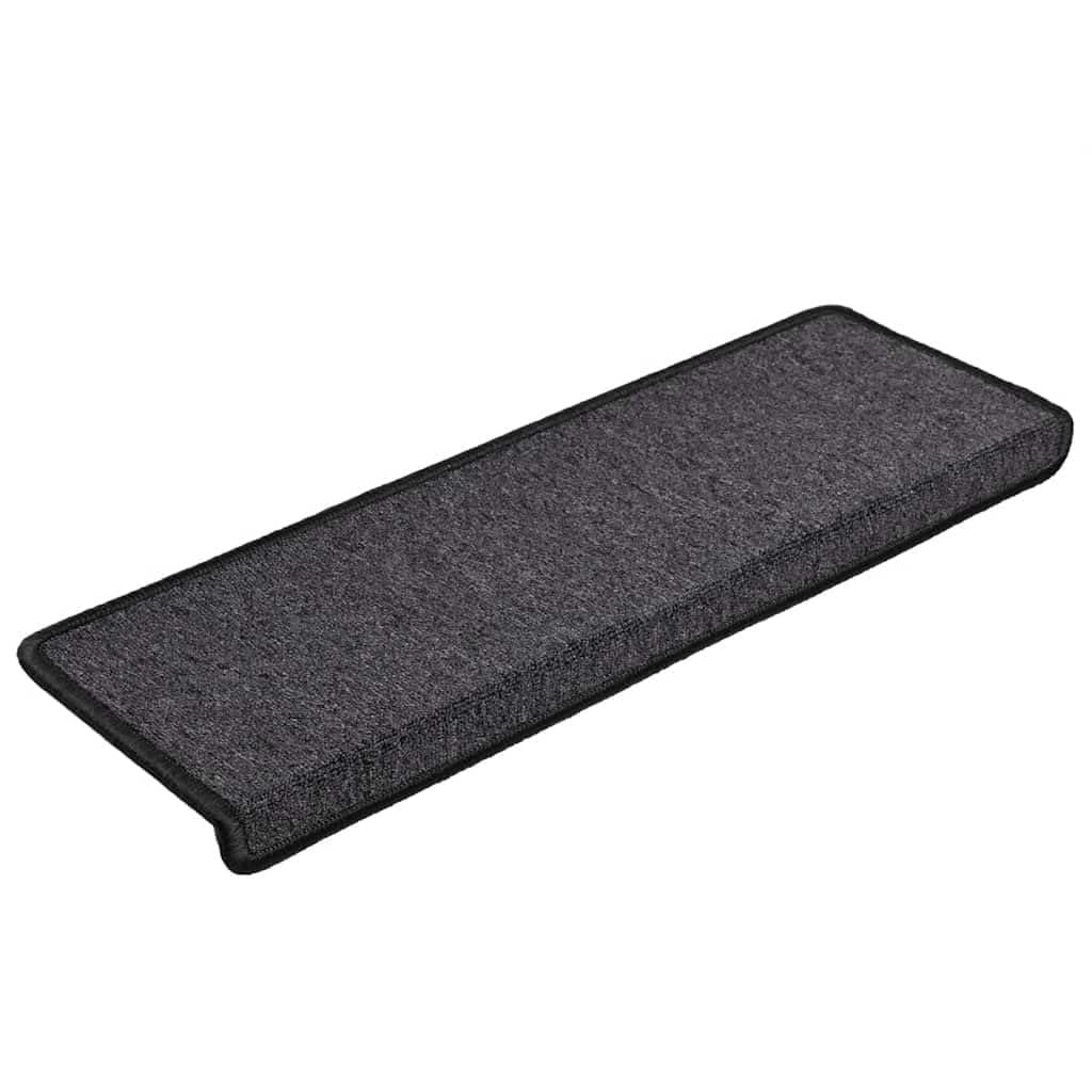 Tapis d'escalier pour maison et couloir - Set de 30 tapis rectangulaires anthracite