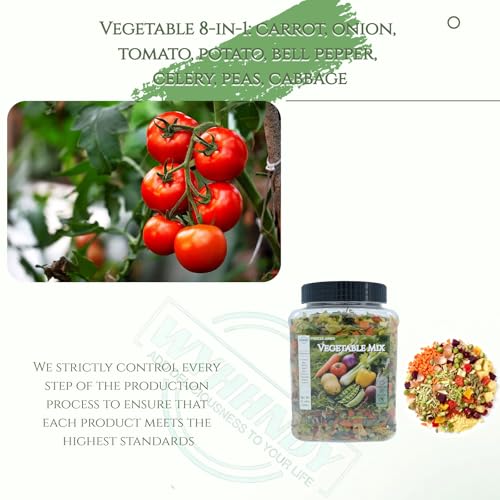 Freeze-Dried Vegetable Mix - 17.64 oz (500 g) Airtight Jar - 9 Vegetable Blend (Carrots, Bell Peppers, Beets, Peas, Peppers, Potatoes, Celery, Onions, Tomatoes) - Quick Meal Prep - Thumbnail 6