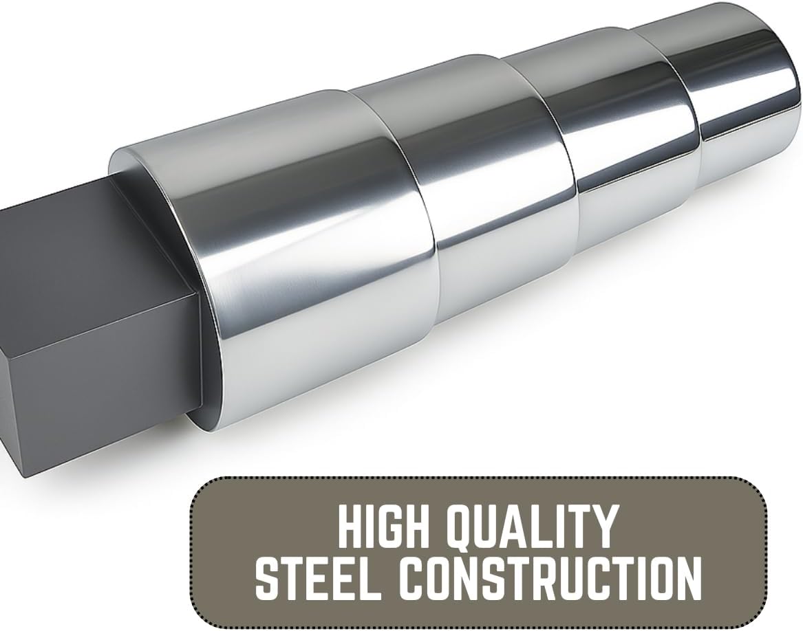 BENCH WIZARD Oval Shaped Step Mandrel | 4 Step Sizes 2.25", 2.5", 2.75", 3" | Heavy Duty Chrome Plated Steel Construction | Great For Designing Oval-Shaped Jewelry Including Bracelets and Bangles