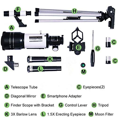 Telescopio monocular refractor 150X 70mm apertura con trípode para principiantes miniatura 2