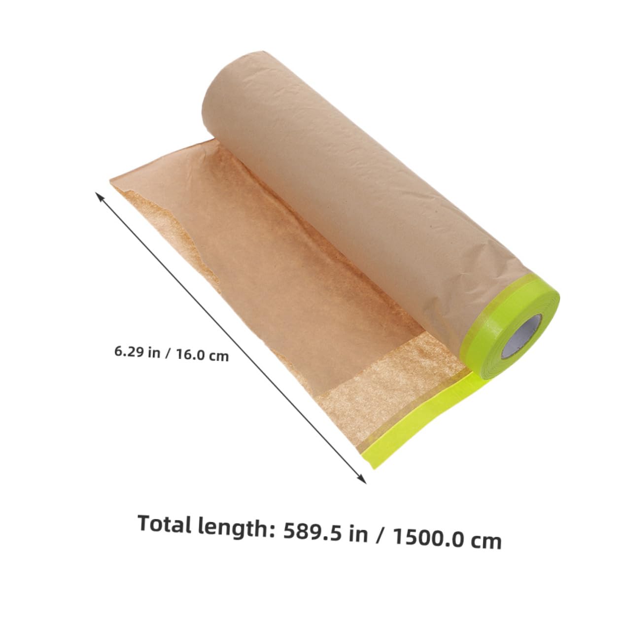 KICHOUSE Automotive Painting Masking Paper Roll Pre Taped for Cars Walls 5pcs Self Adhesive Kraft Paper Tape