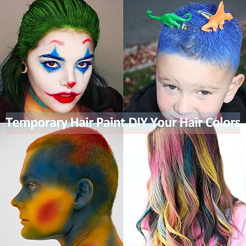 Mysense Teal Face Body Hair Paint Stick,Water Based Washable Temporary Hair Color,Non-toxic Cream Body Paint for Adults and Children Halloween Costume Special Effects Cosplay Makeup,0.5oz