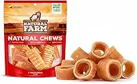 SmartyKat Osso 3 Traqueia para Cães Natural Farm, 12 Unidades, Sem Sabor