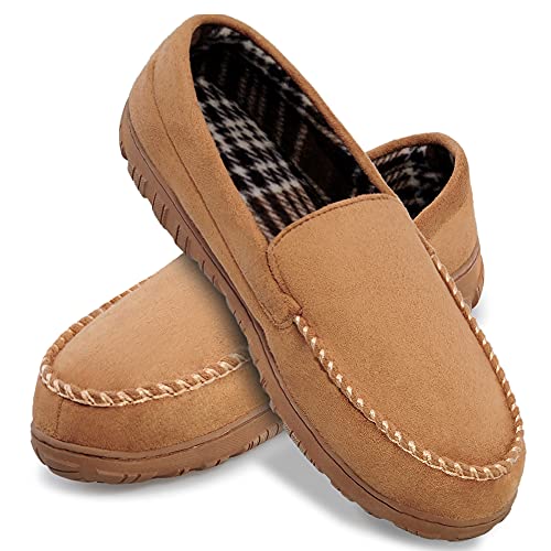 Image of shoeslocker Mens Slippers Microsuede Moccasin Memory Foam House Shoes