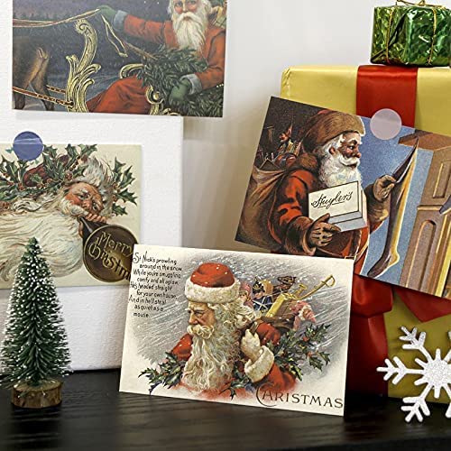 30 Christmas Cards,Santa Greeting Card,Santa Claus Greeting Card,Xmas Greeting Cards,Vintage Christmas Cards,Christmas Day Wishes Cards (A) - Image 2