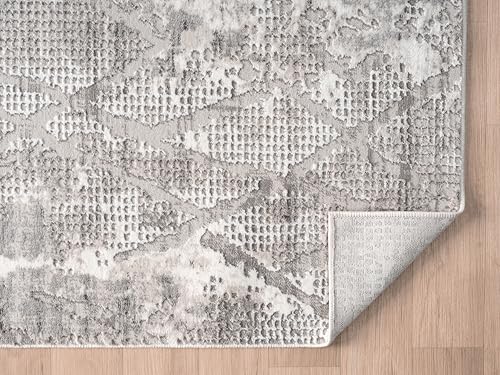 Tapete moderno 4x6 gris estilo rústico abstracto miniatura 5