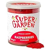 Gefriergetrocknetes Himbeerpulver - Geschmackvolle, 100% Natürliche Gefriergetrocknete Himbeeren - Fruchtpulver Für Smoothies, Desserts & Mehr - Ohne Zuckerzusatz - Von Super Garden (130g)
