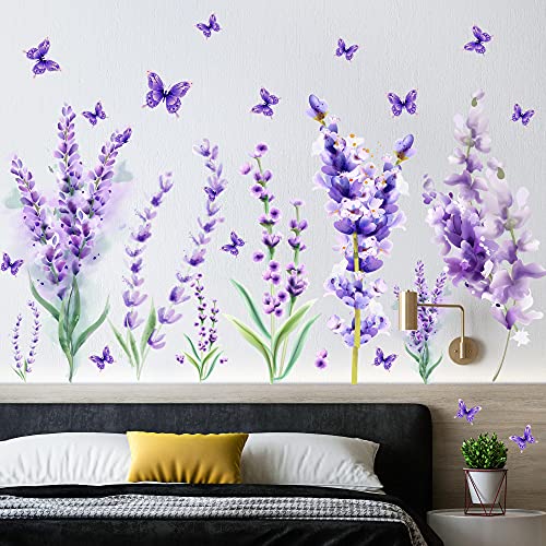 Vinilos decorativos lavanda morada removibles 24x12 pulg miniatura 5