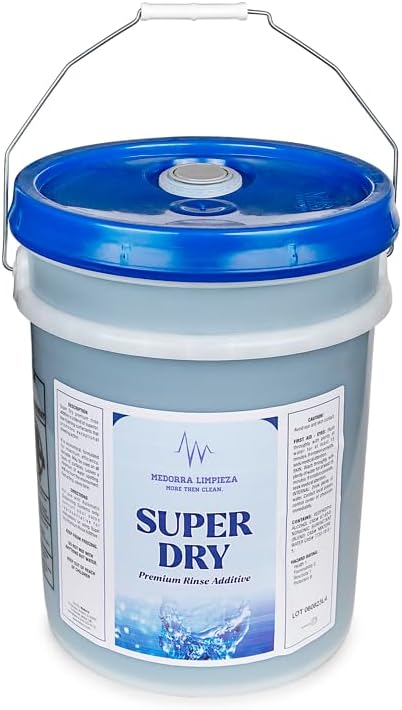 Super Dry Rinse Additive, 5 Gallon, Commercial Dishmachine Rinse Aid for Improved Drying & Reduced Water Spotting