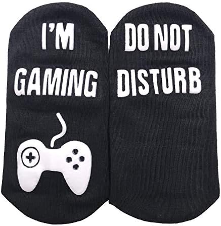 Gamer Socks Gamer Gifts Sock Do Not Disturb, I'm Gaming Novelty Funny Socks Birthday Present Chiristmas Gifts Funny Mid Calf Socks For Game Lovers Christmas Men Women Unisex, Short