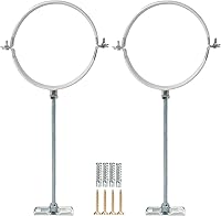 longtakeoff 2-Pack 6 Inch Adjustable Heavy Duty Galvanized Pipe Brackets - Stove Chimney Hanger Straps with Mounting Screws