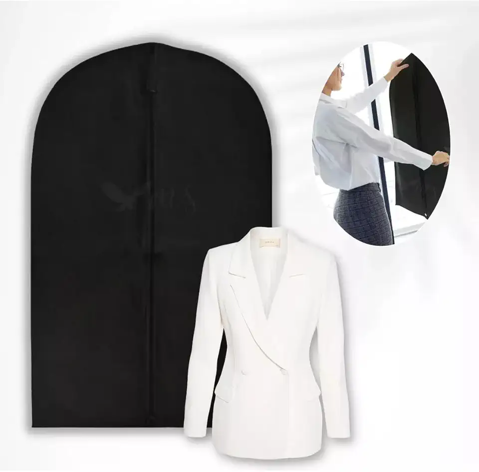 Capa Para Roupa Terno Casaco Protetora Camisa Roupas Geral com Zíper TNT Impermeável Resistente