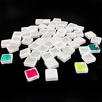 Vista 8 de FCLUB 100 sartenes de acuarela vacías – Mini sartenes cuadradas de 0.0 fl oz para paletas de viaje, almacenamiento de pintura de muestra y kits