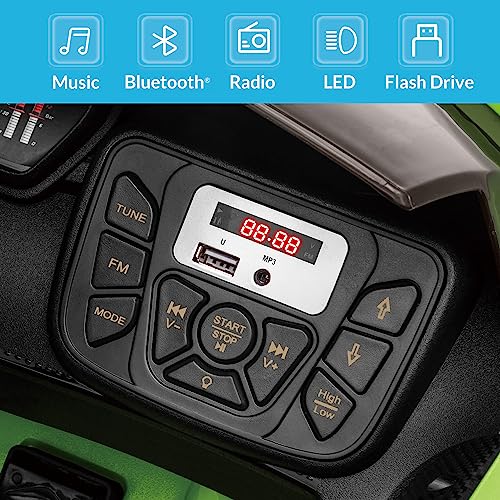 Kidzone Kids Electric Ride On 12V Licensed Lamborghini Aventador Battery Powered Sports Car Toy With 2 Speeds, Parent Control, Sound System, Led Headlights & Hydraulic Doors - Green #TOP3