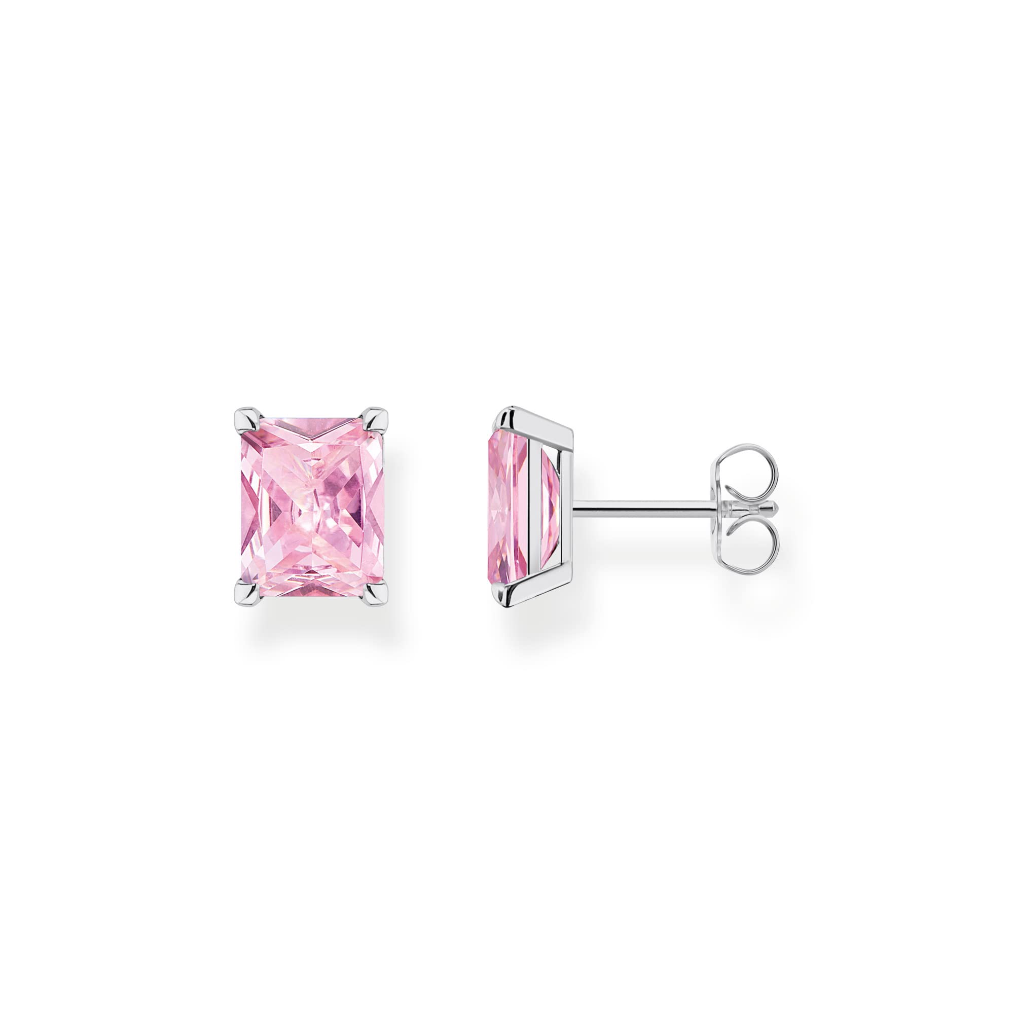 THOMAS SABO Ohrstecker mit pinkem Stein Silber 925 Sterlingsilber