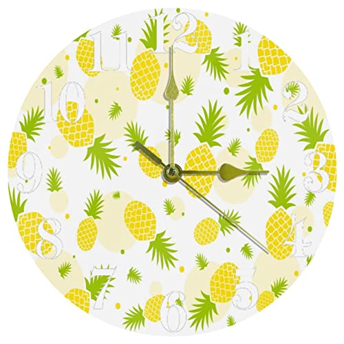 Horloge murale ananas 25 cm silencieuse pour décorer une cuisine lumineuse - 2