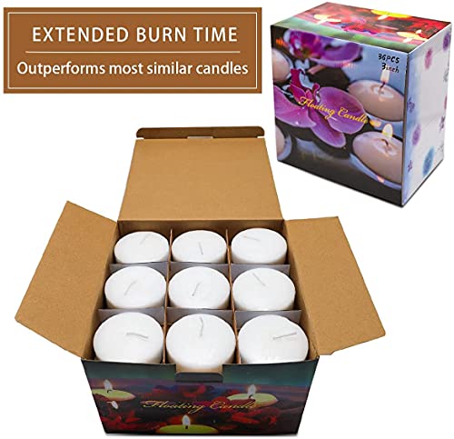 image for JHENG Unscented Floating Candles - Pure Rich Creamy 3