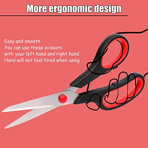 Gmma 3 Pcs Scissors For Office 8 Inch Scissors All Purpose For Fabric Cutting School And Sewing Craft Scissors For Adults Paper-Cut Scissors #TOP3