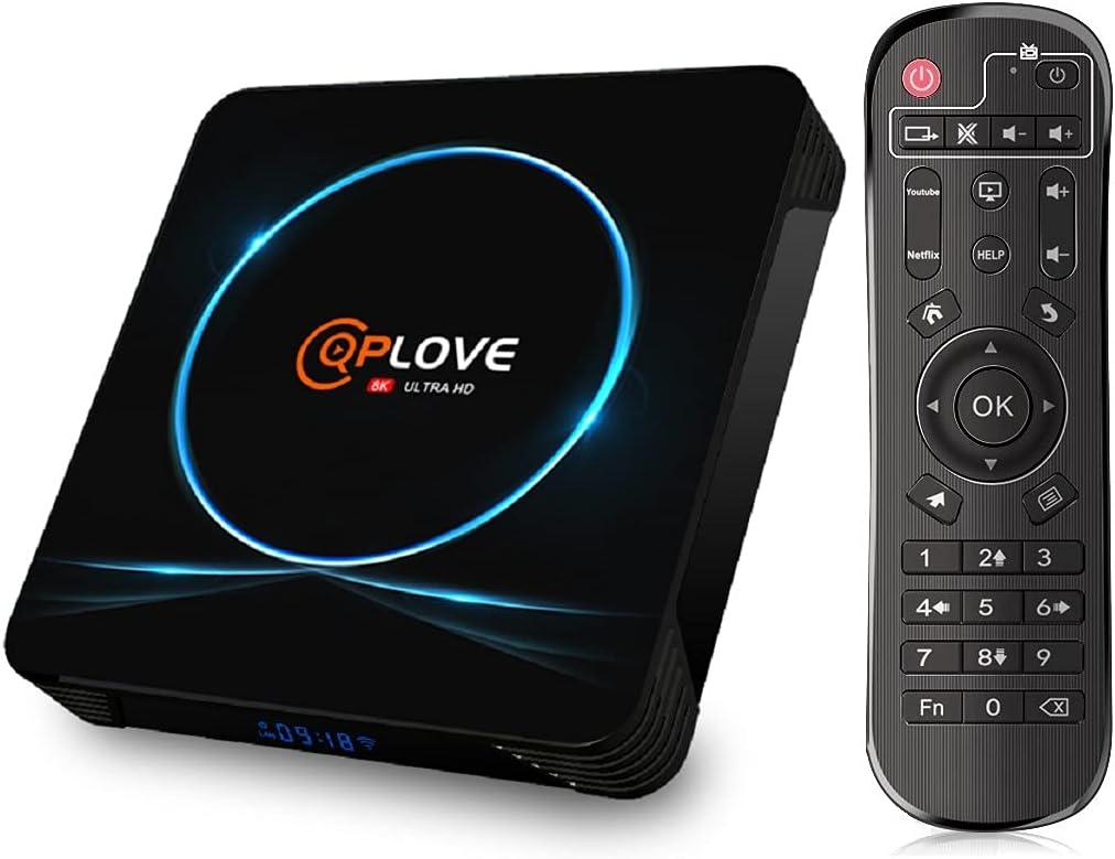 Android 11.0 TV Box 4GB 64GB Smart Android TV Box CPU Support HDMI 2.1/H265 VP9/Dual WiFi 2.4G 5.0G/100M LAN/Buletooth4.2/USB3.0 3D 4K Android Box with Mini Wireless Keyboard