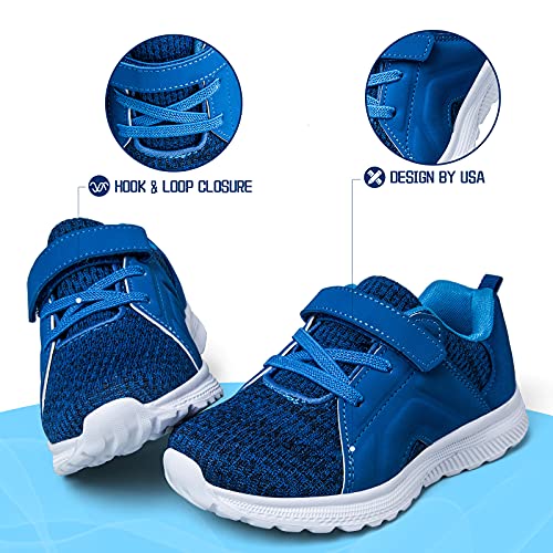 Runside Toddler Boys Girls Running Shoes Athletic Tennis Sneakers For Kids，Breathable And Lightweight 7 Blue #TOP4