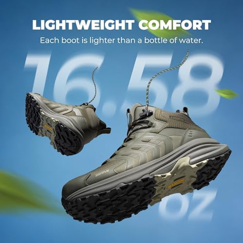 NORTIV 8 Men's Waterproof PRO Hiking Boots,Army Green,11 - 5