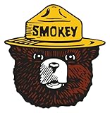 Smart-Smokey The Bear Firefighting Wildlife Decal Sticker for Car Truck Window Size 5'