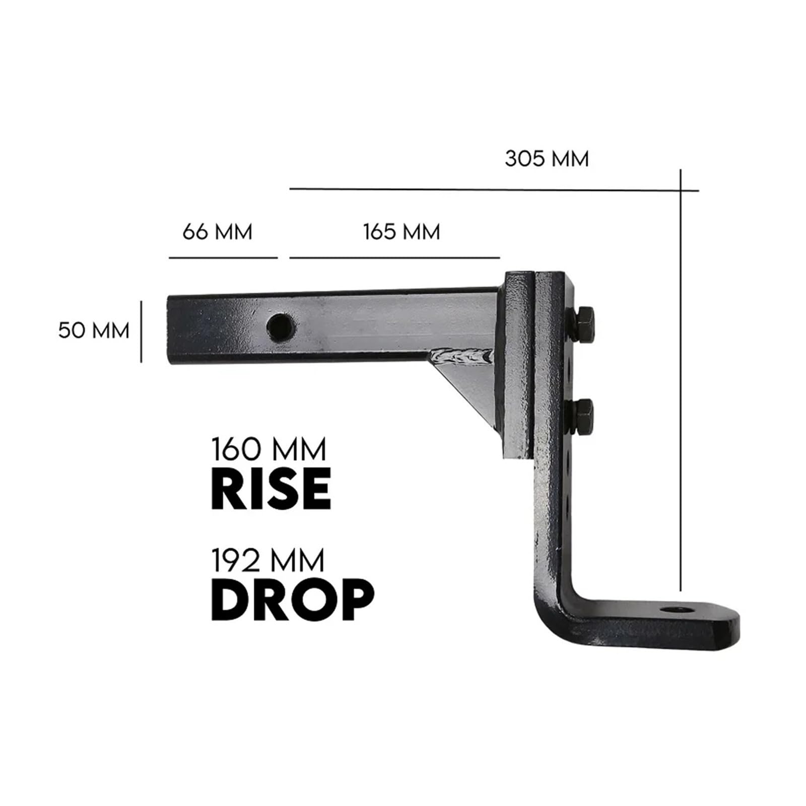 Trailer Adjustable Height Tow Bar Hitch towbar Drop Mount
