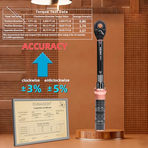 Image of Torque Wrench 3 /8-Inch Drive Dual Range Scales 5-50 Ft-Lb /6.8-67Nm | ±3% Precision, 72 tooth Dual-direction Torque Wrenches for Bike, Motorcycle and Car Repair