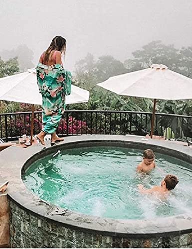Bathing Suit Cover up Women's Floral Kimonos 3/4 Sleeve Loose Kimono Robe Long Duster Loose Oversized Open Front Cardigan Beachwear Maxi Dress with Belt 3/4 selelve(279)…3