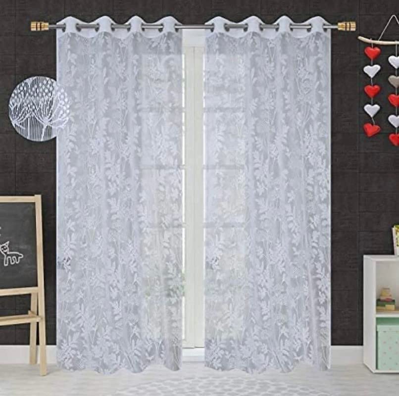 SC'S FABULOUS HOME Heavy net Curtains for Home & Office Set of 1 -White - 5ft