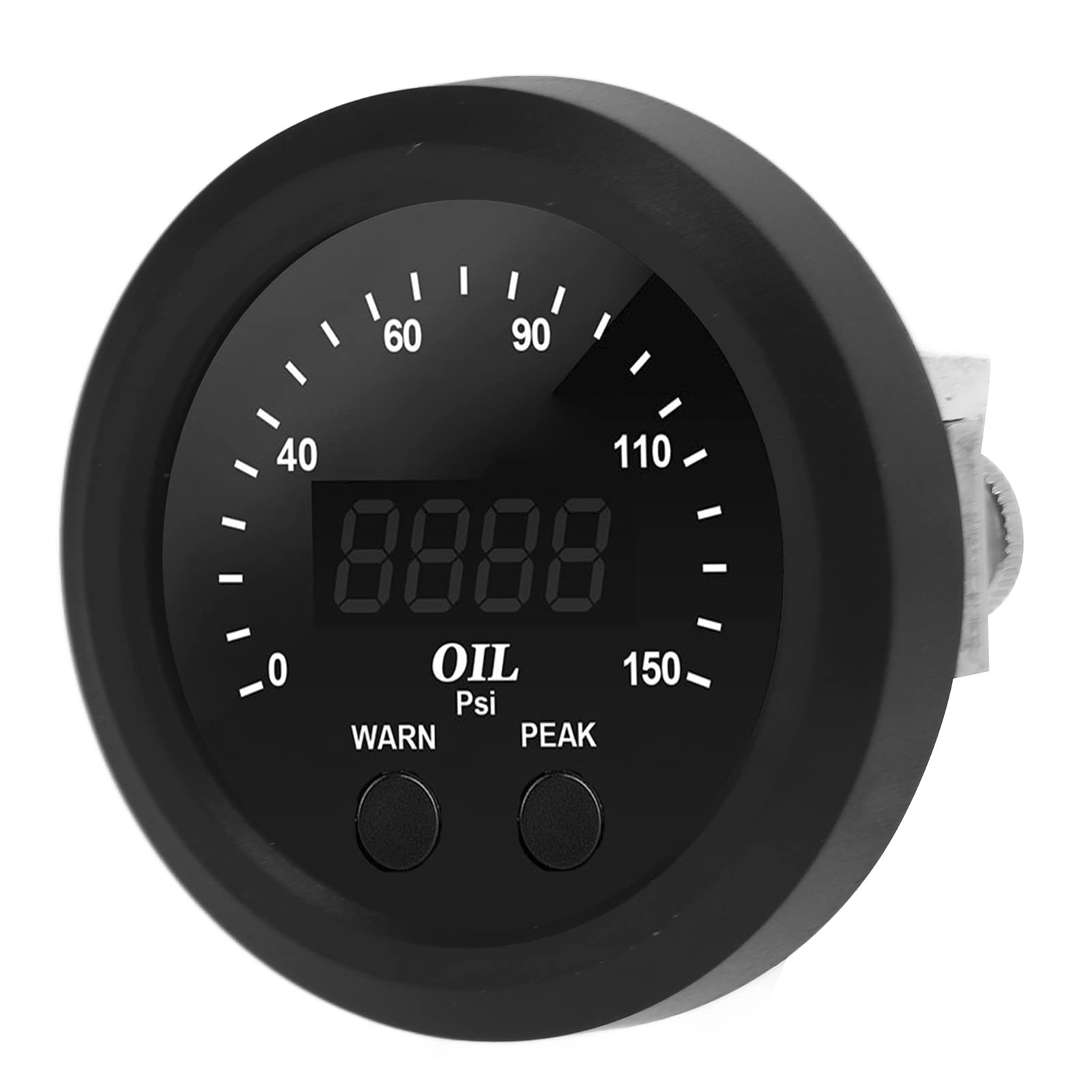 AMONIDA Medidor de Presión de Aceite de 150 PSI con Pantalla LED Roja para Modificación de Automóvil, ABS Duradero, 2-1/16 Pulgadas y Fácil Instalación