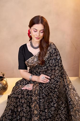Image of TAMAIRA FASHION Mulmul Pure Cotton Saree For Woman Warli Batik Printed |Office Wear Daily Wear Sarees For Women Without Blouse Piece(Available in 11 Colours)