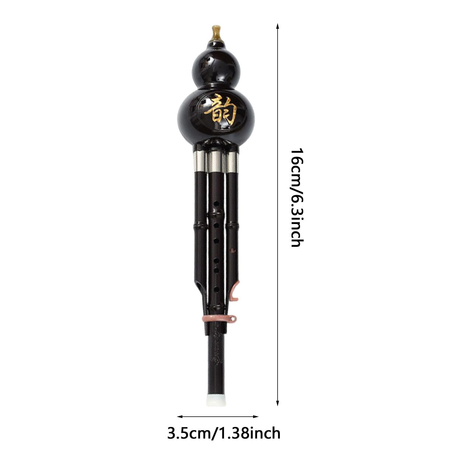 MagiDeal Flauta Hulusi de calabaza, instrumento de viento de madera con clave C, instrumento tradicional Hulusi para practicar en solitario, regalos para el,