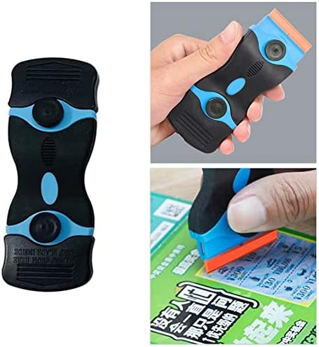 Glass Ceramic Hob Scraper Plastic Scraper Double Edged Safety Cleaning Tool for Removing Dirt from Glass Tiles(Blue)