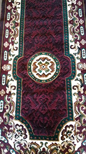 Kingdom Traditional Long Persian Runner Rug Burgundy Design D123 (32 Inchx15 Feet 6 Inch) #TOP6