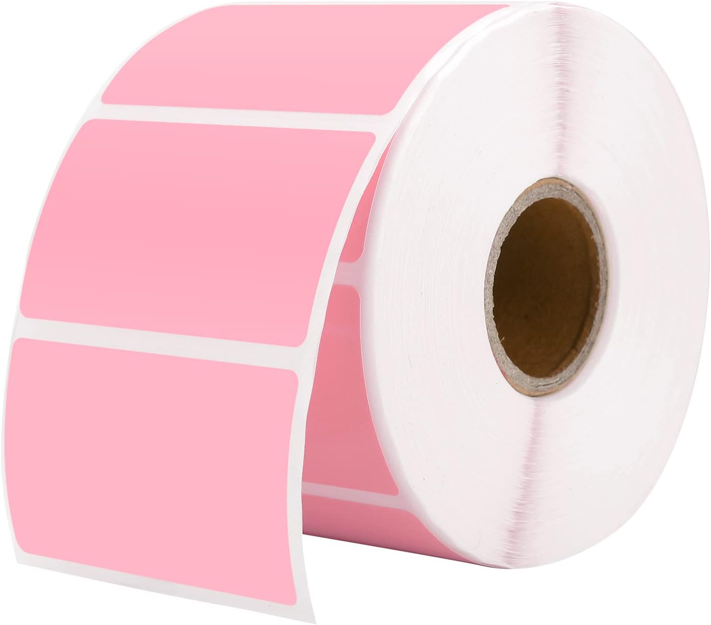 MUNBYN 2.25x1.25 Direct Thermal Labels, Self-Adhesive Address Shipping Thermal Stickers, BPA&BPS Free Pink Square Label for Thermal Label Printer-1 Roll,1000 Labels