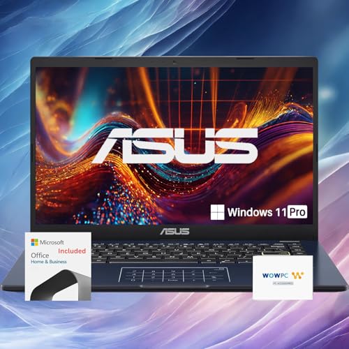 Image of ASUS Portable Go 14 inch Laptop • 2024 Flagship • 4GB RAM • 1TB Storage (512GB SSD + 64GB eMMC + 512GB External Hard Drive) • Intel Processor • 1 Year Microsoft 365 • Windows 11 Pro • w /WOWPC Bundle