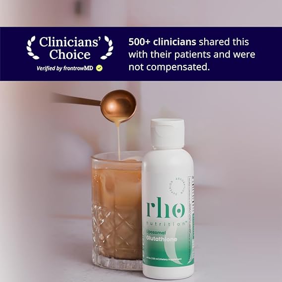 Rho Nutrition Liposomal Glutathione - Ultra High Absorption Liquid Glutathione Supplement - Supports Natural Detoxification, Immune System, Skin Health, Mental Clarity & Overall Well-Being