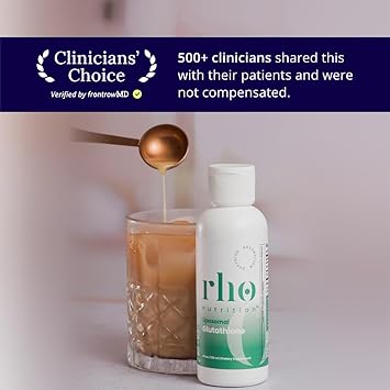 Rho Nutrition Liposomal Glutathione - Ultra High Absorption Liquid Glutathione Supplement - Supports Natural Detoxification, Immune System, Skin Health, Mental Clarity & Overall Well-Being