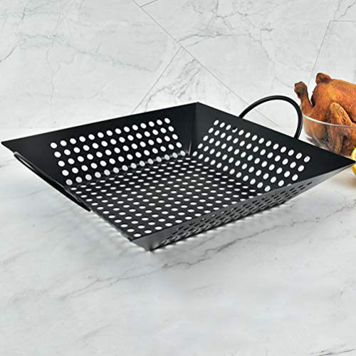 Hemoton – Cesta de churrasco com alça perfurada para grelha, bandeja portátil para churrasco, utensí