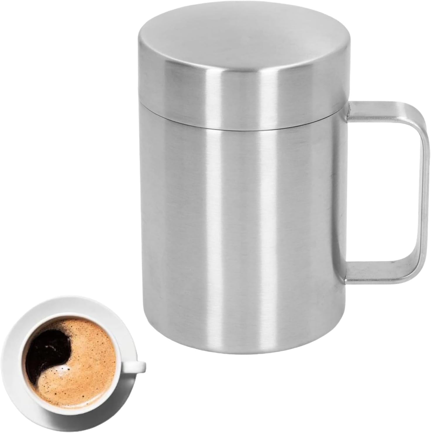 Cyrank Stainless Steel Coffee Mug, Camping Coffee Mugs with Handle Double Wall Travel Coffee Mug Travel Mug Beer Mug Insulated Mug(400ml) - Image 8