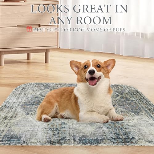 Image of Homimp Washable Pee Pads for Dogs, 2 Pack Reusable Puppy Pads Waterproof,Absorbent and Leakproof Dog Pee Pads,Non Slip Puppy Training Pads, Pet Mat for Floor, Crate, Couch, Whelping, Grey 24 inchx36 inch
