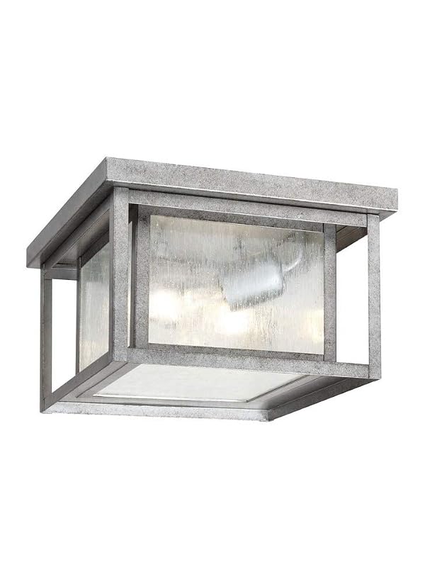 Generation Lighting 78027-57 Two Light Outdoor Ceiling Flush-Mount, 2-Light, cETL Listed, Safety Rated for Wet Locations - Flush Mount, Aluminum Construction, All Mounting Hardware Included by Generation Lighting - Image 2